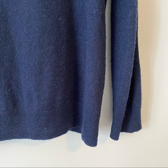 Vince women’s Cashmere Linen Boxy Crew neck knit sweater navy coastal blue - XS - Picture 6 of 13